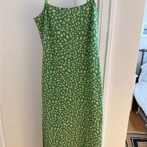 Zara Green and Cream Midi Dress